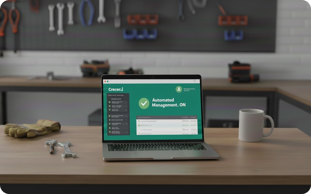 Laptop en mesa de trabajo