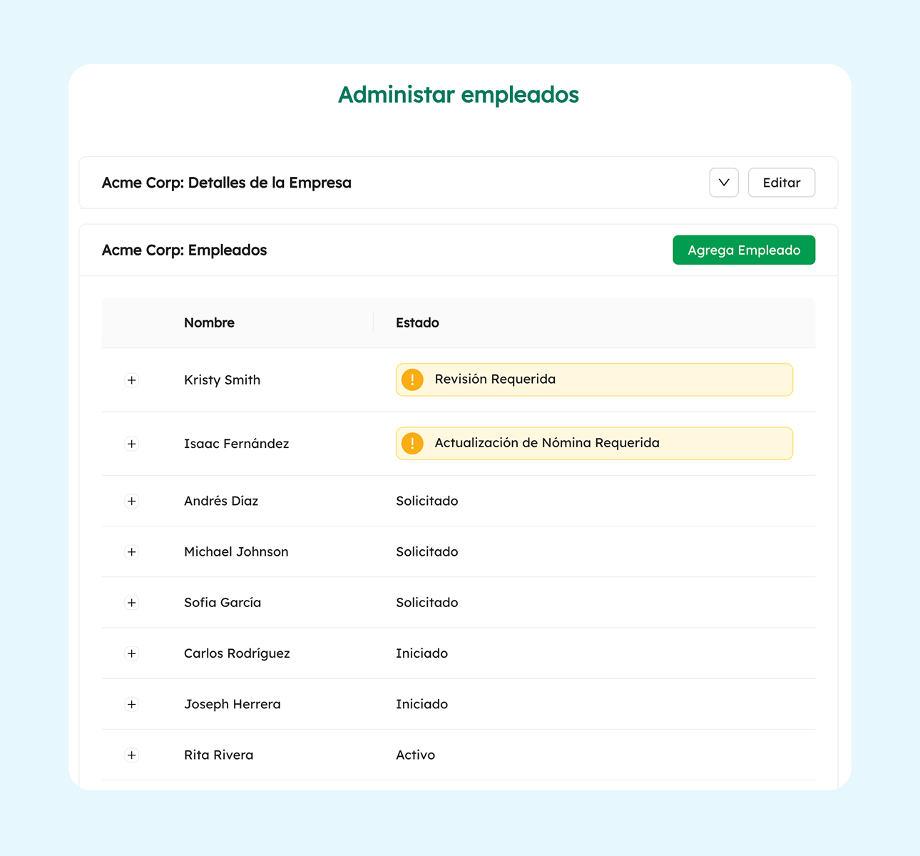 Panel de administración